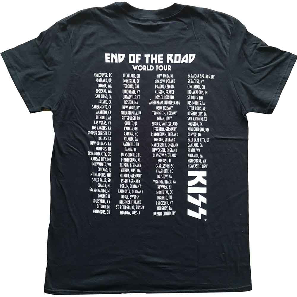 KISS Unisex T-Shirt: End Of The Road Tour (Black) (Back Print)