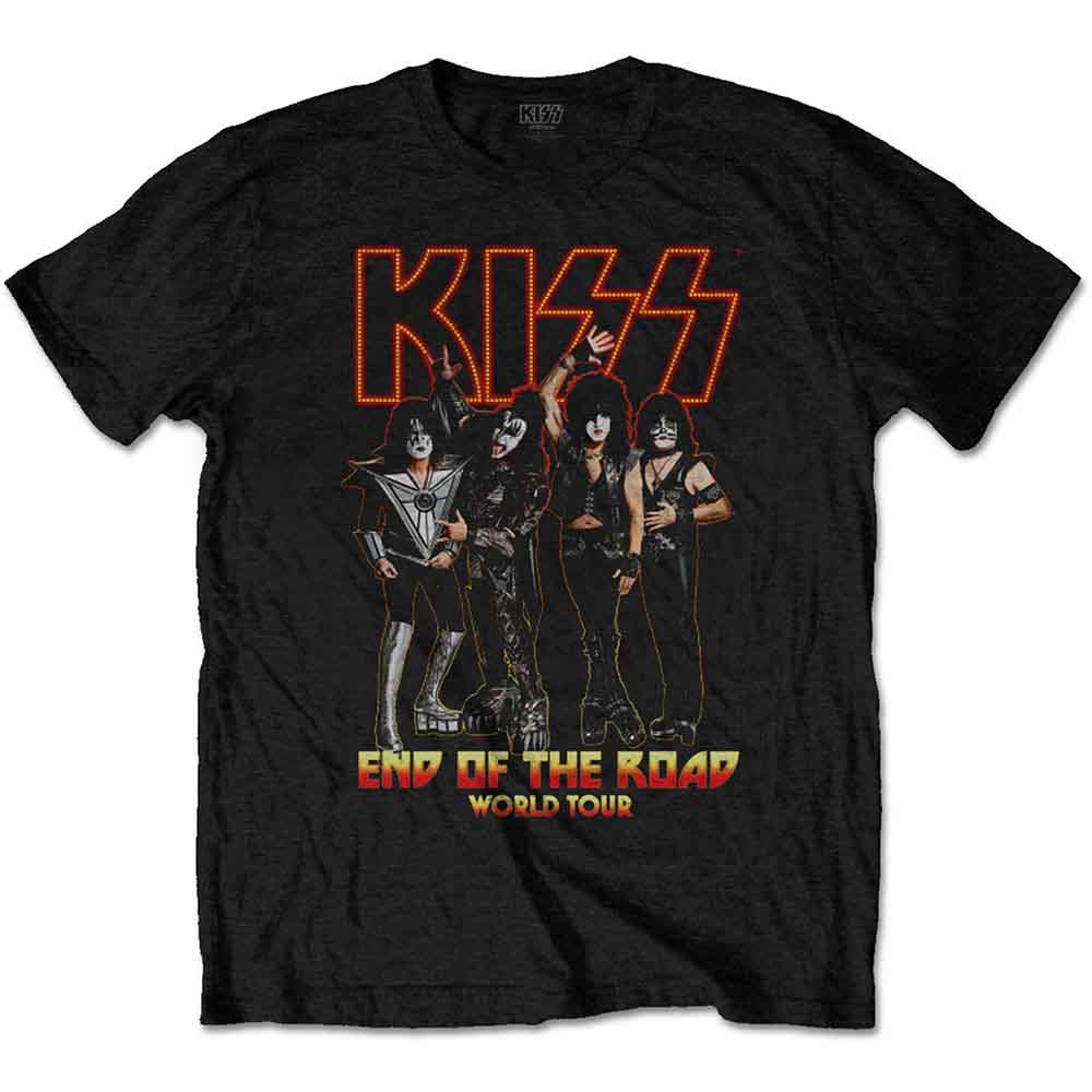 KISS Unisex T-Shirt: End Of The Road Tour (Black) (Back Print)