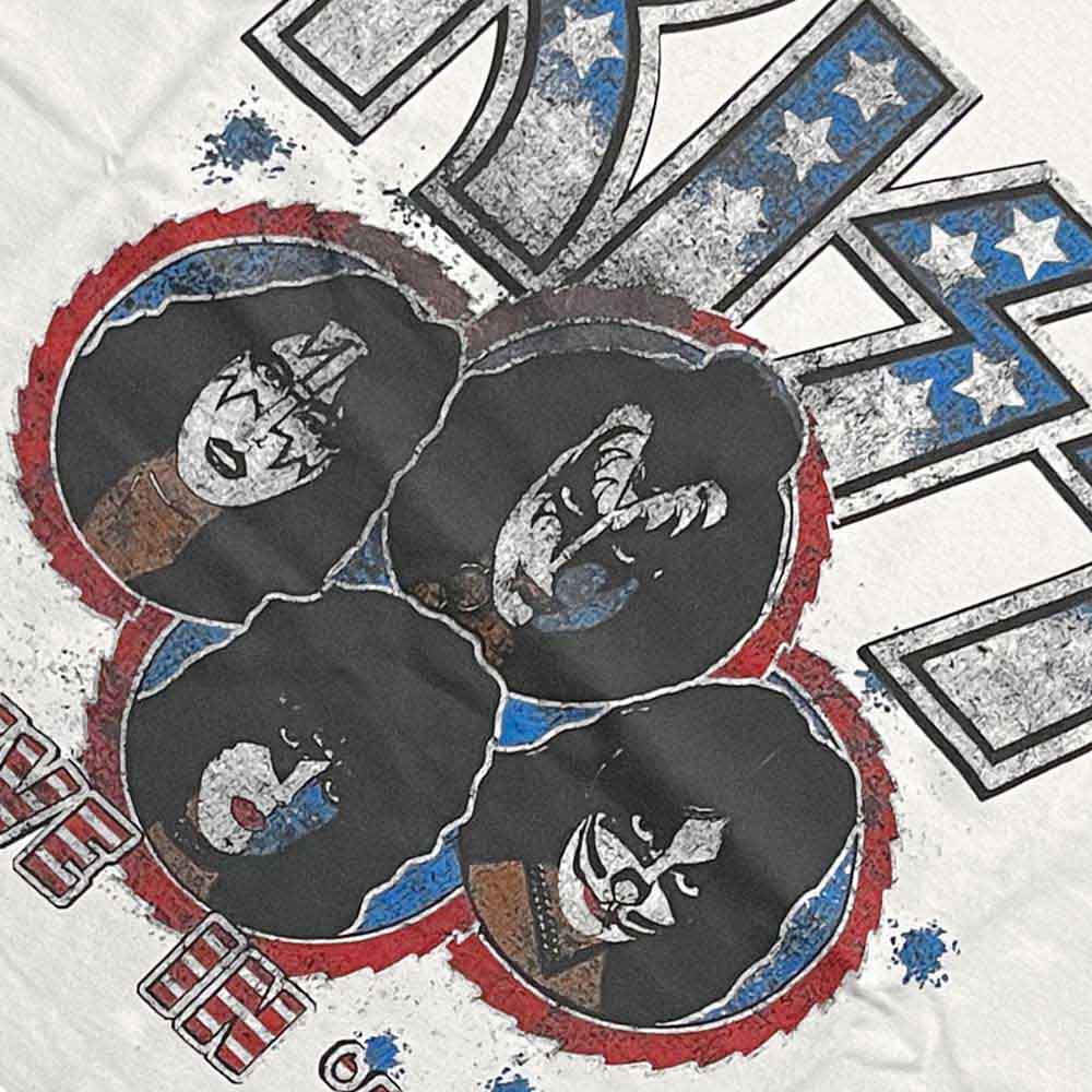 KISS Unisex Ringer T-Shirt: Alive in '77 (White)