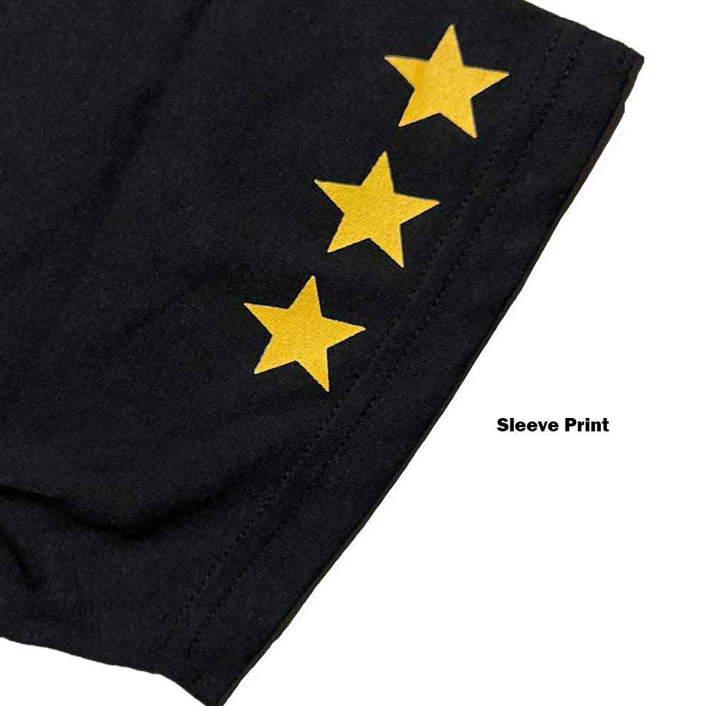 KISS Unisex T-Shirt: Love Gun Stars (Black) (Sleeve Print)