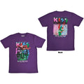 KISS Unisex T-Shirt: End Of The Road Colour Pop (Purple) (Back Print)
