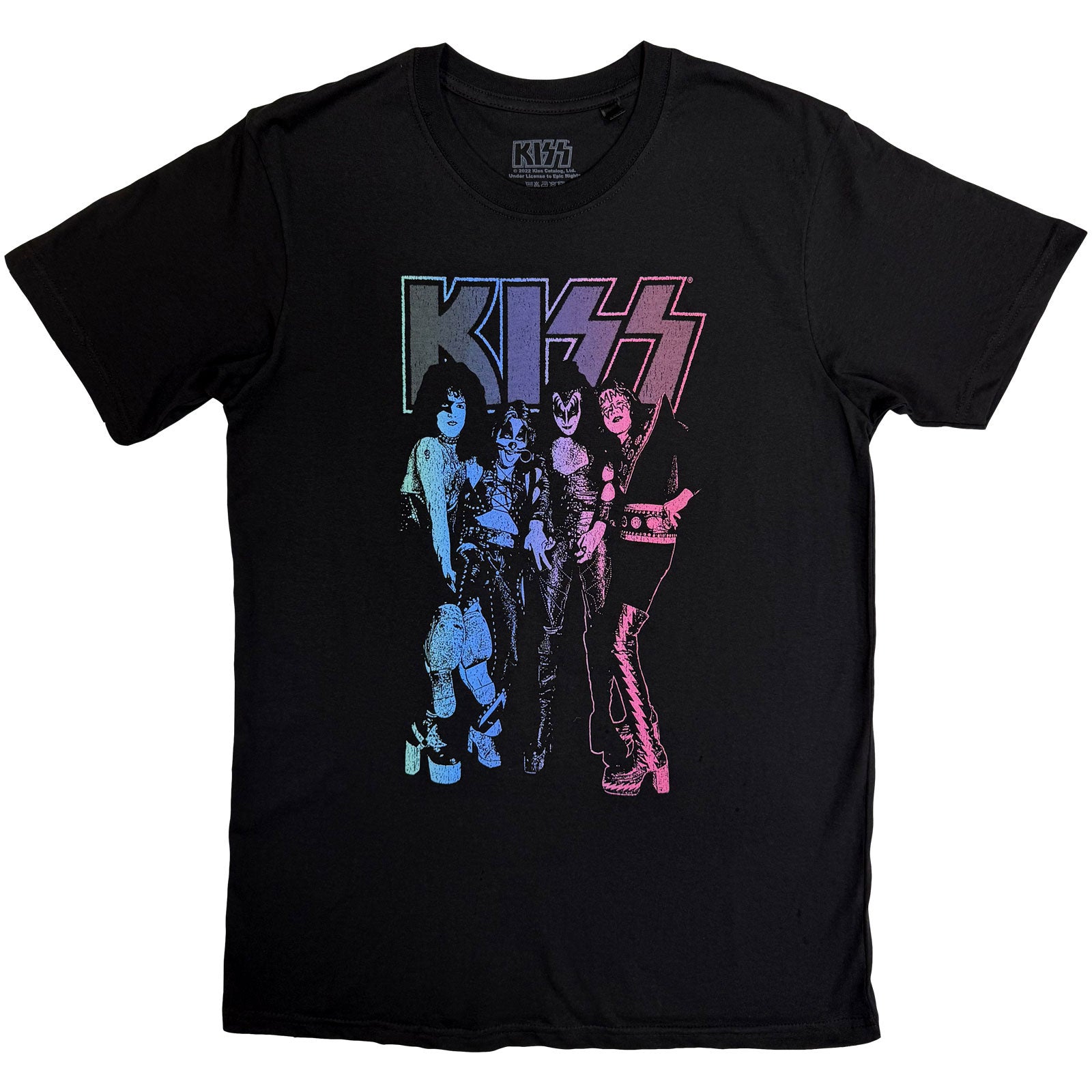 KISS Unisex T-Shirt: Purple Band (Black)