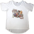 Kings of Leon Ladies T-Shirt: Flowers (Cold Shoulder) (White)