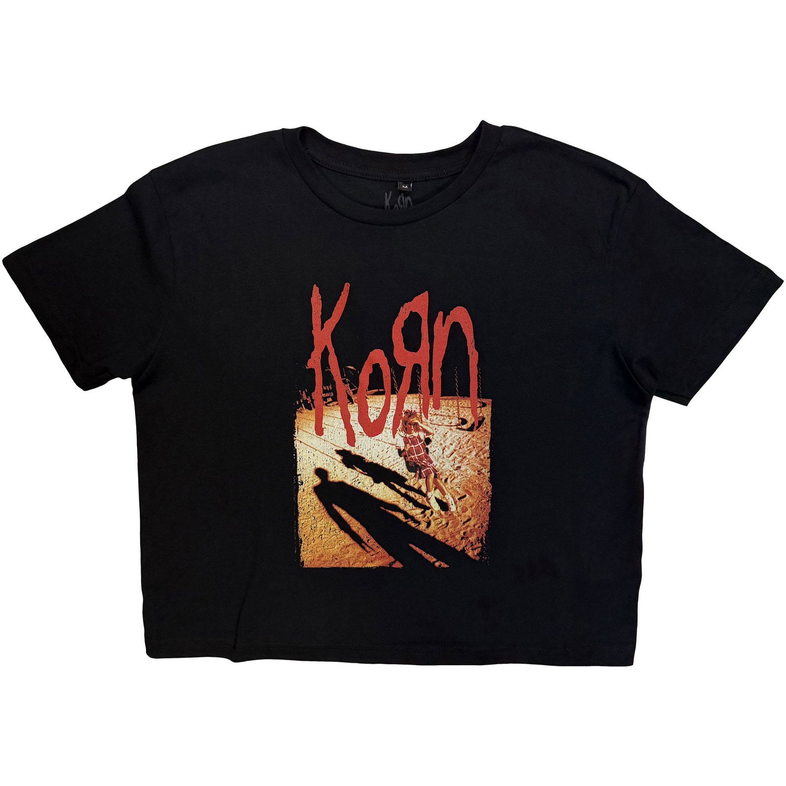 Korn Ladies Crop Top: Shadow Playground (Black)