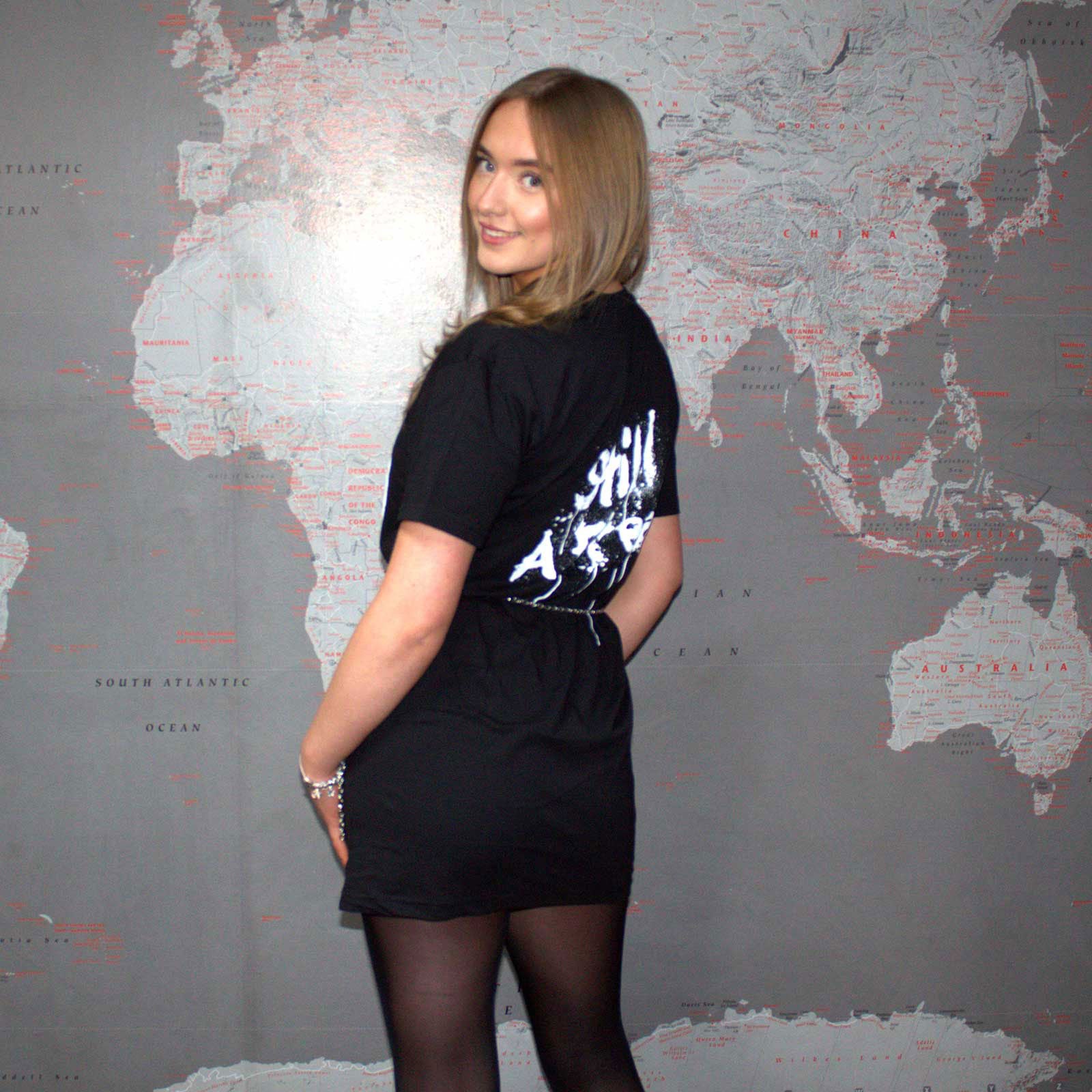 Korn Ladies T-Shirt Dress: Still A Freak (Black) (Back Print)