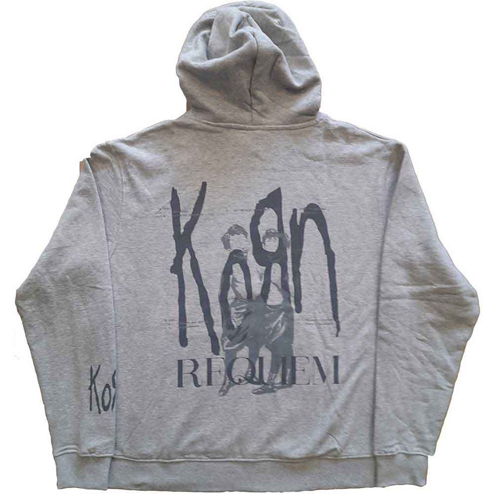Korn Unisex Pullover Hoodie: Requiem (Grey) (Back Print)