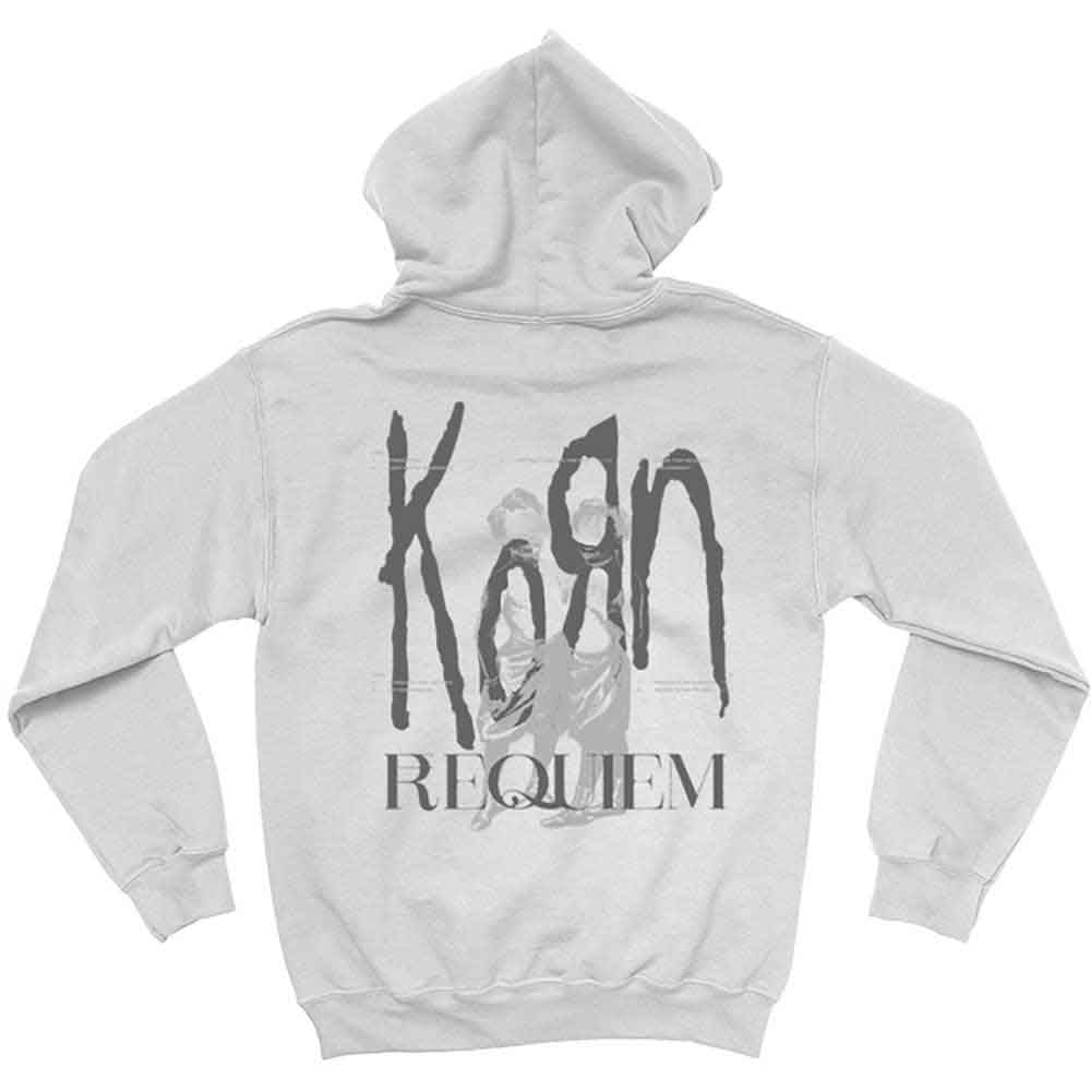Korn Unisex Pullover Hoodie: Requiem (White) (Back Print)