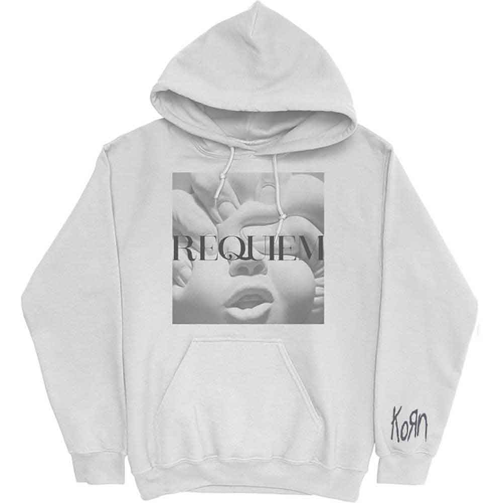 Korn Unisex Pullover Hoodie: Requiem (White) (Back Print)