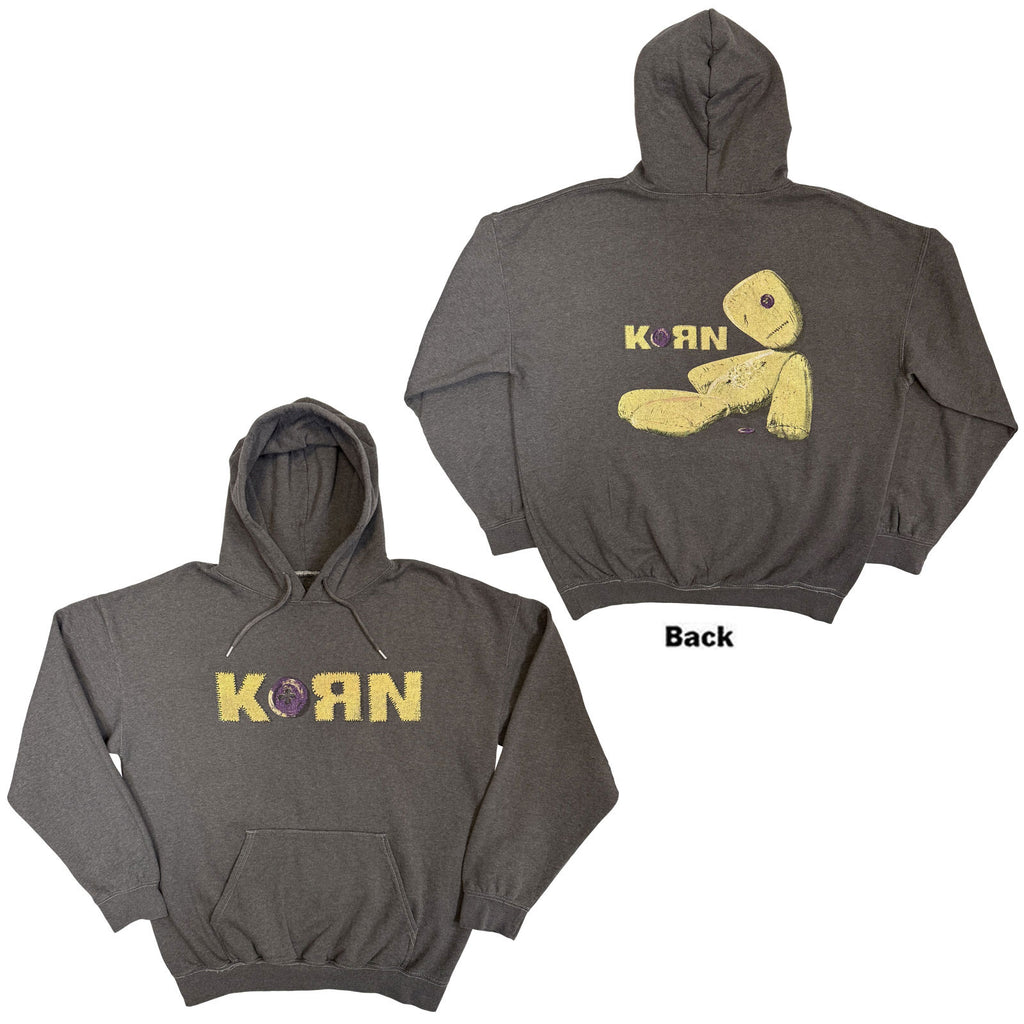 Korn Unisex Pullover Hoodie: Doll Issues (Charcoal Grey) (Back Print)
