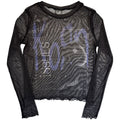 Korn Ladies Long Sleeve Mesh Crop Top: Issues A Box (Black)