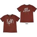 Korn Unisex Ringer T-Shirt: Logo (Red) (Back Print)