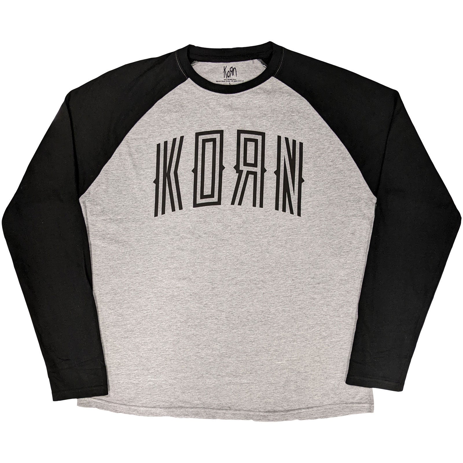Korn Unisex Raglan T-Shirt: Freak '98 (Black & Grey) (Back Print)