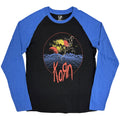 Korn Unisex Raglan T-Shirt: Wireframe Space (Black & Blue)