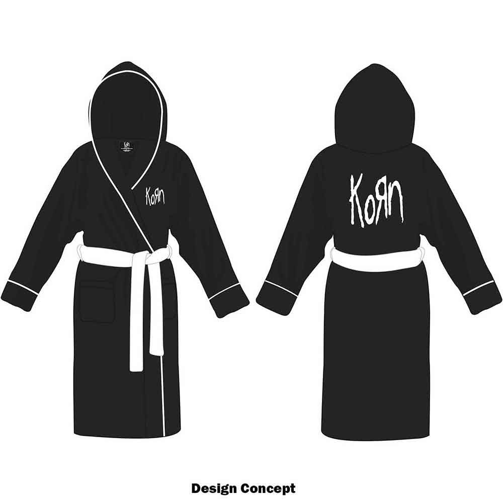 Korn Unisex Bathrobe: Logo (Black & White) (Back Print)