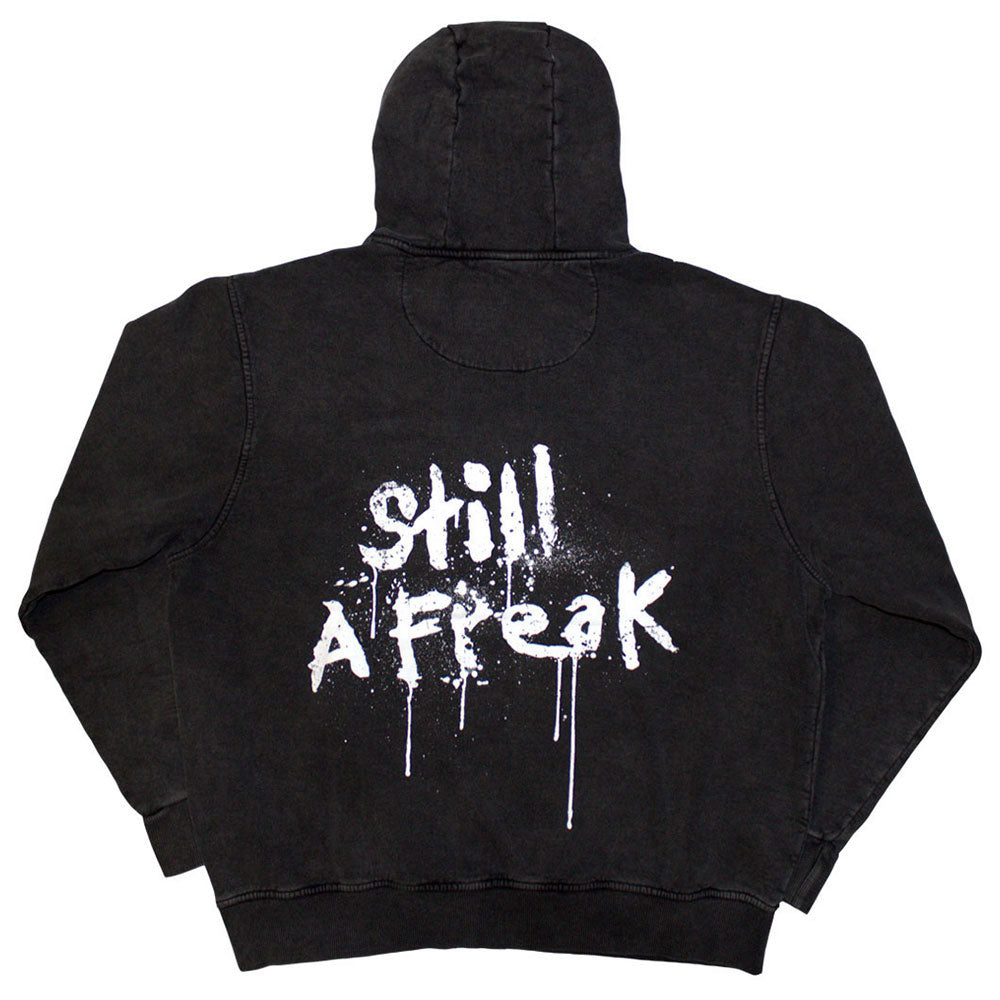 Korn Unisex Stone Wash Pullover Hoodie: Still A Freak (Charcoal Grey) (Back Print & Wash Collection)