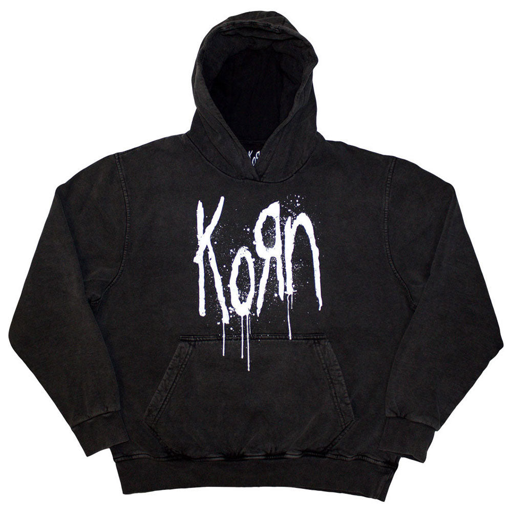 Korn Unisex Stone Wash Pullover Hoodie: Still A Freak (Charcoal Grey) (Back Print & Wash Collection)
