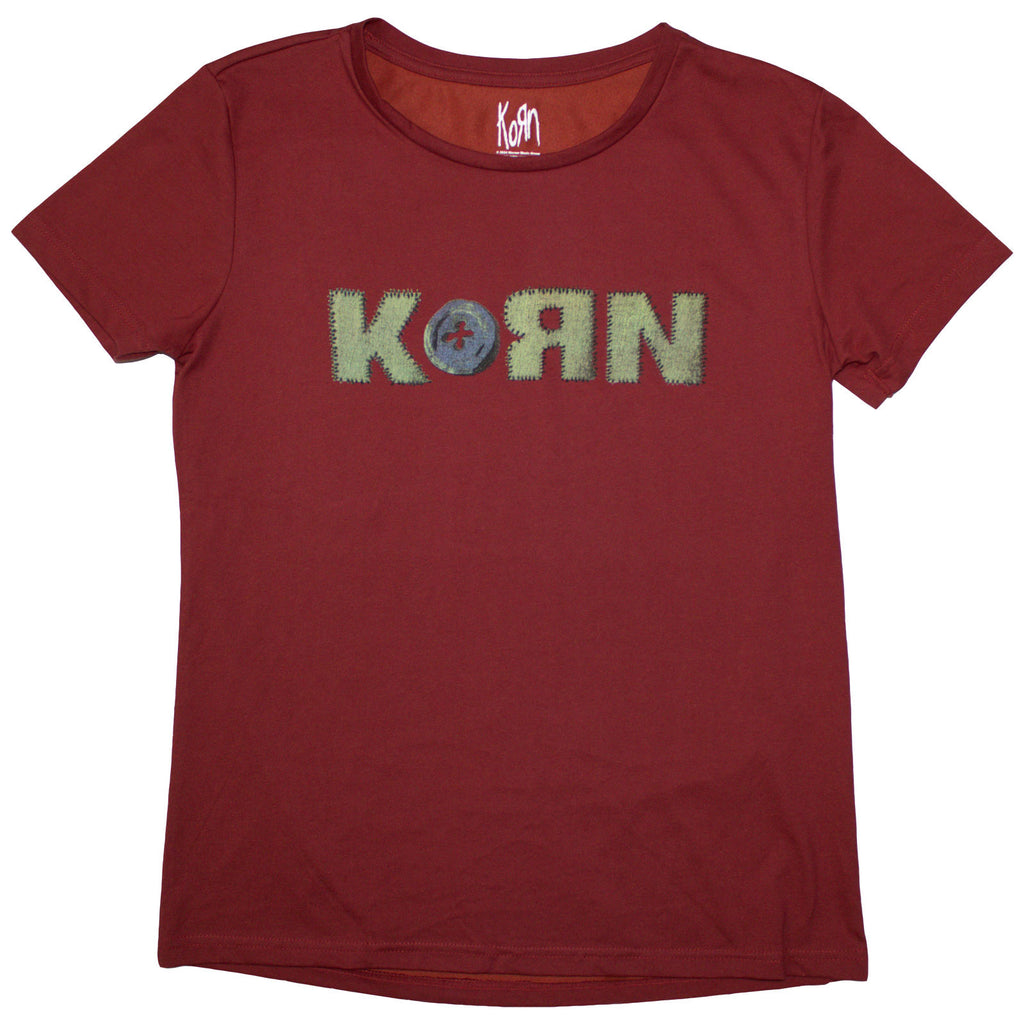 Korn Ladies T-Shirt: Doll Issues (Red) (Back Print)