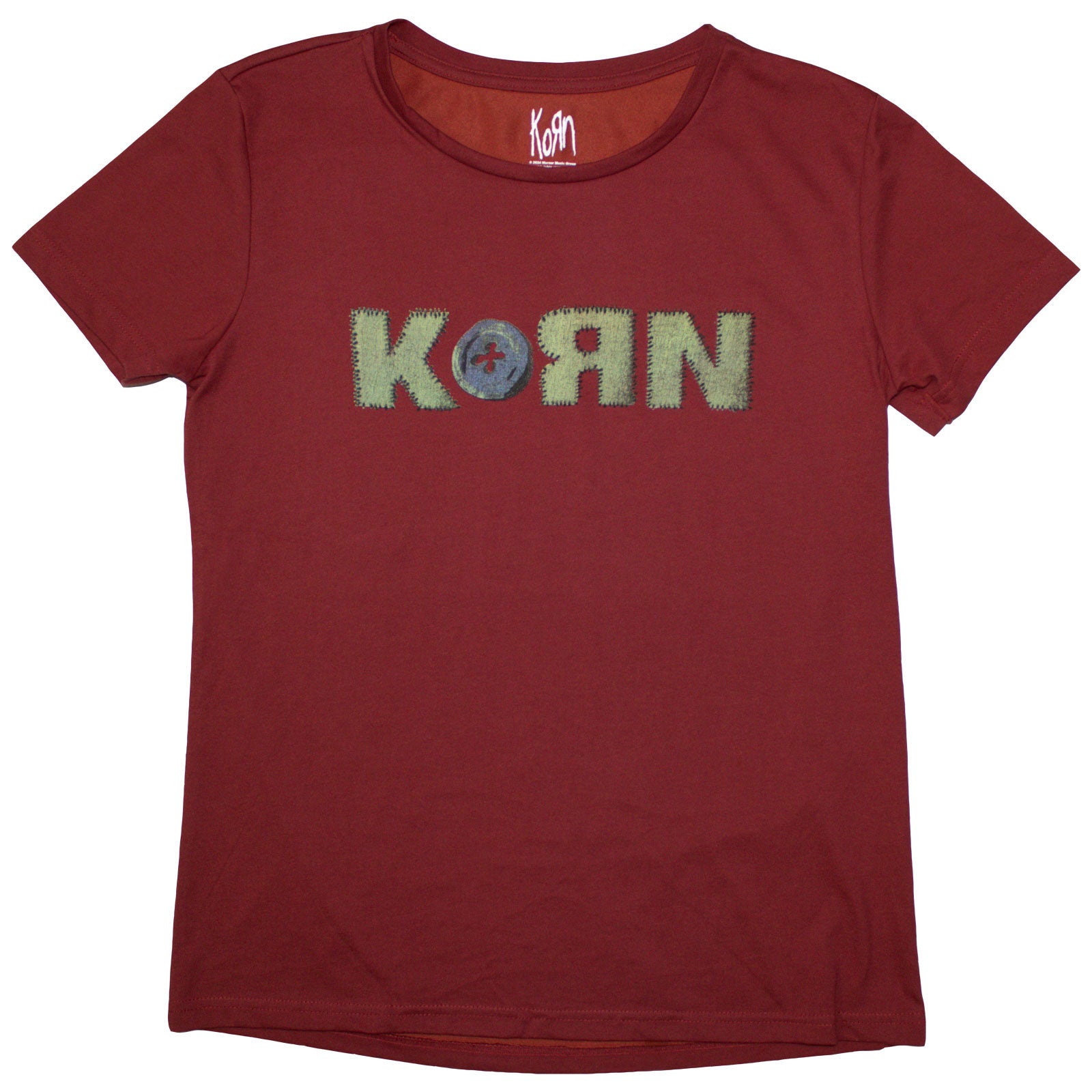 Korn Ladies T-Shirt: Doll Issues (Red) (Back Print)