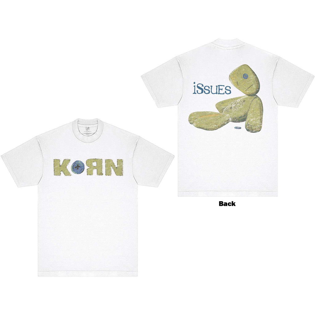 Korn Unisex T-Shirt: Doll Issues (White) (Back Print)