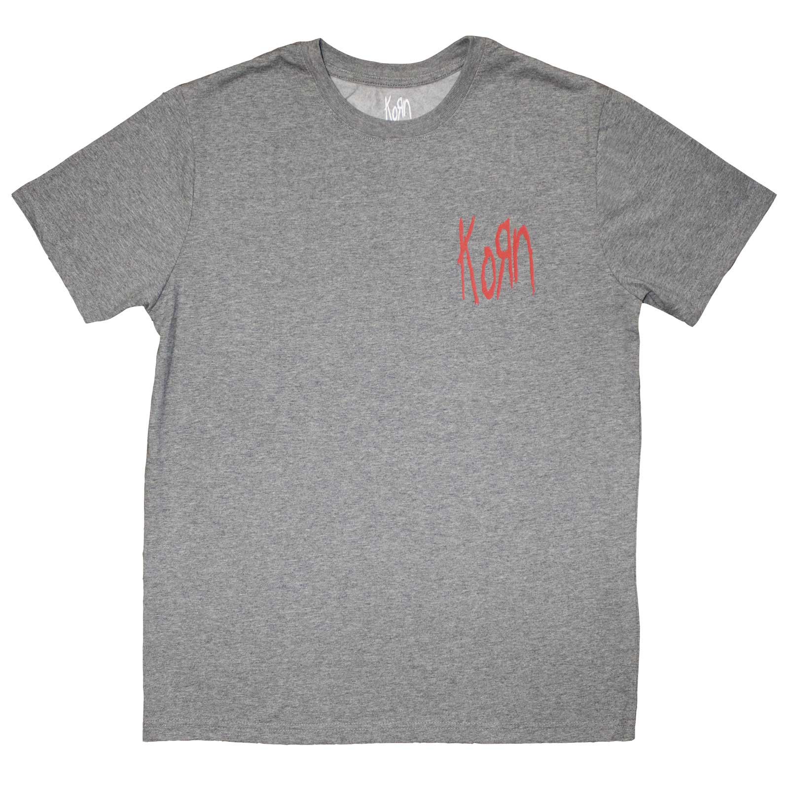 Korn Unisex T-Shirt: Mini Red Logo (Grey)