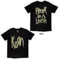 Korn Unisex T-Shirt: Freak On A Leash (Black) (Back Print)