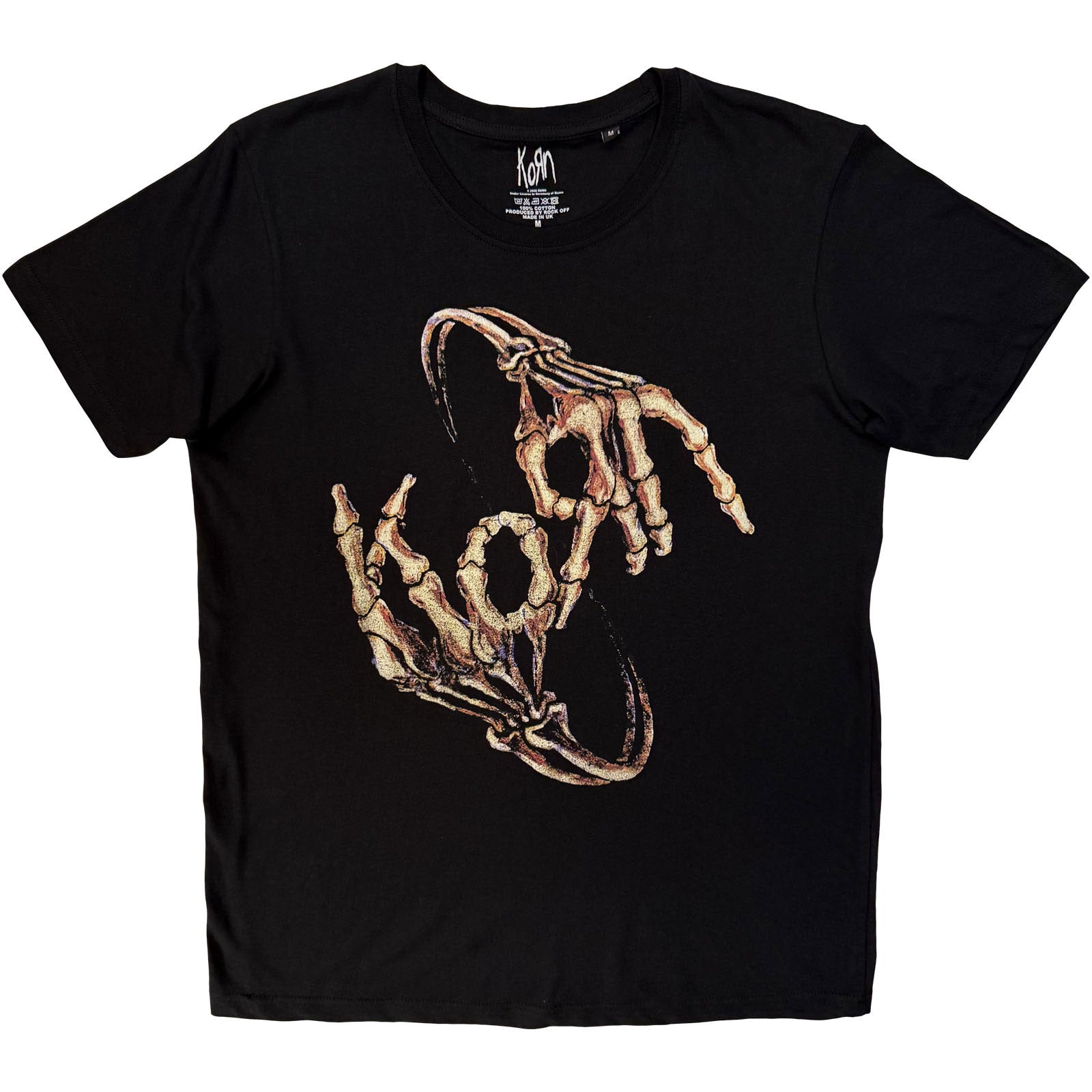 Korn Unisex T-Shirt: Skeleton Hands (Black)