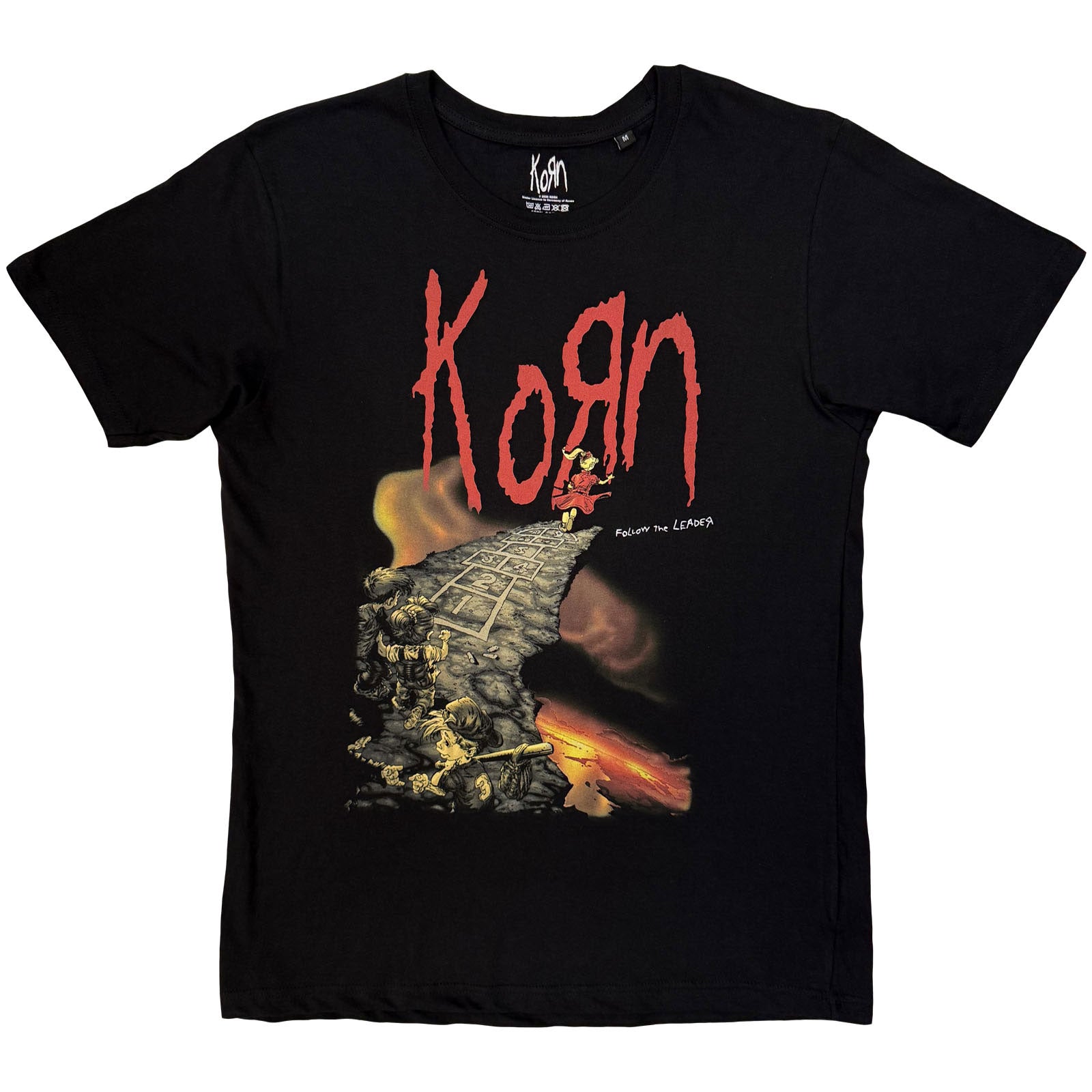 Korn Unisex T-Shirt: Follow The Leader Cliff (Black)