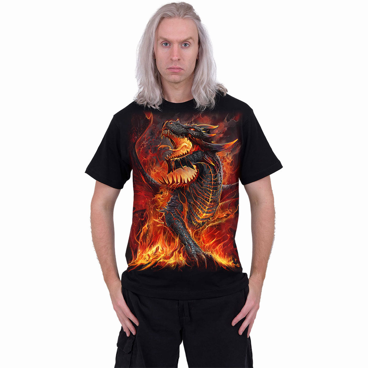 Spiral Unisex T-Shirt: Draconis (Black) (Back Print)