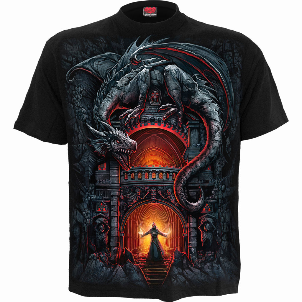 Spiral Unisex T-Shirt: Dragon's Lair (Black) (Back Print)