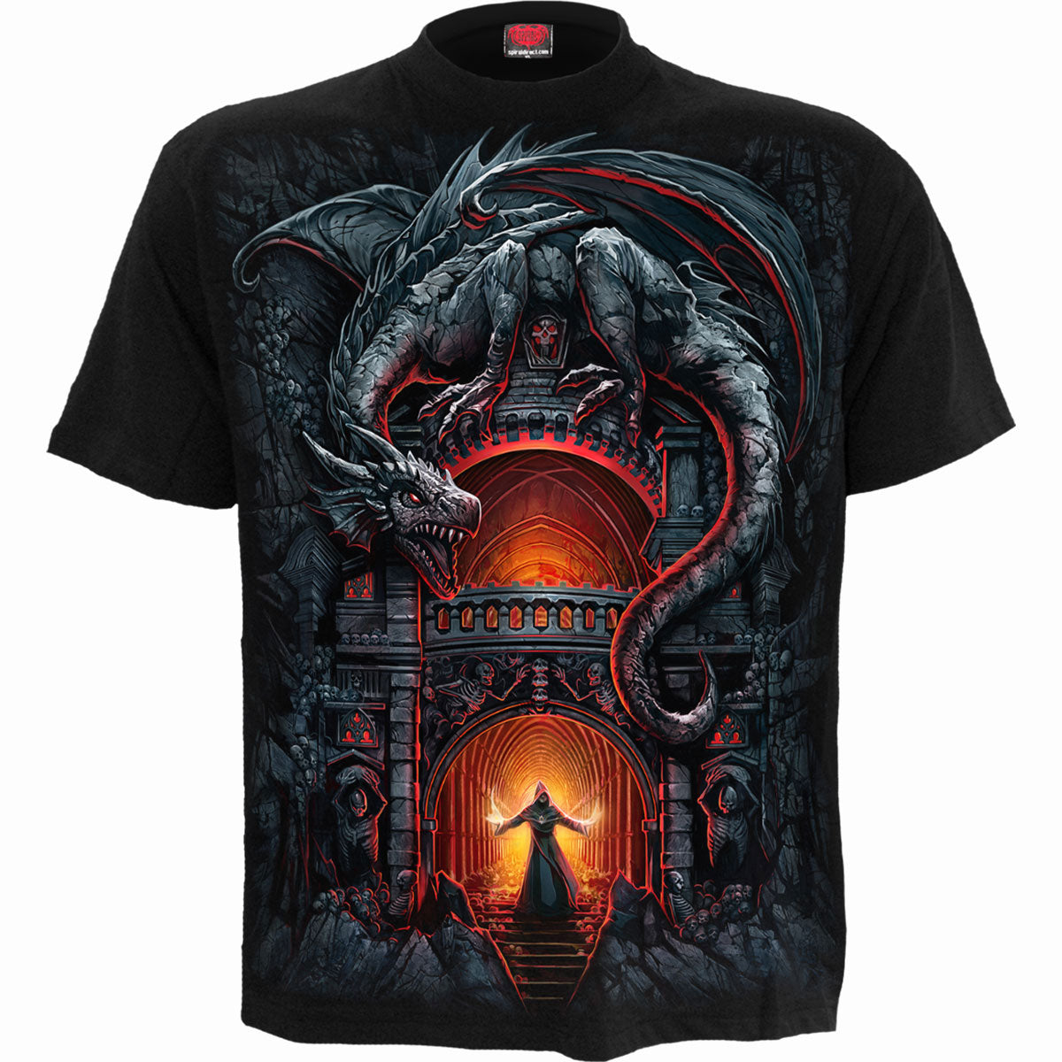 Spiral Unisex T-Shirt: Dragon's Lair (Black) (Back Print)