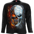 Spiral Unisex Long Sleeve T-Shirt: Divided Soul (Black) (Back & Sleeve Print)