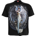 Spiral Unisex T-Shirt: Angel Sword (Black) (Back Print)