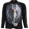 Spiral Unisex Long Sleeve T-Shirt: Angel Sword (Black) (Back & Sleeve Print)