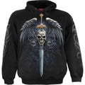 Spiral Unisex Pullover Hoodie: Angel Sword (Black) (Back & Sleeve Print)