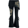 Spiral Ladies Boot Cut Leggings with Micro Skirt: Celtic Dragon (Black) (Back Print)