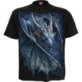 Spiral Unisex T-Shirt: Storm Dragon (Black) (Back Print)
