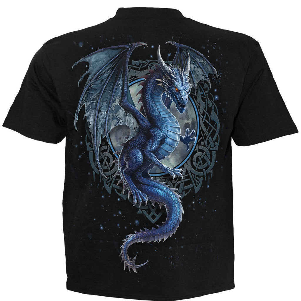 Spiral Unisex T-Shirt: Storm Dragon (Black) (Back Print)