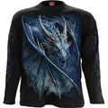 Spiral Unisex Long Sleeve T-Shirt: Storm Dragon (Black) (Back & Sleeve Print)