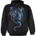 Spiral Unisex Pullover Hoodie: Storm Dragon (Black) (Back & Sleeve Print)