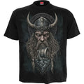 Spiral Unisex T-Shirt: Viking Norseman (Black) (Back Print)