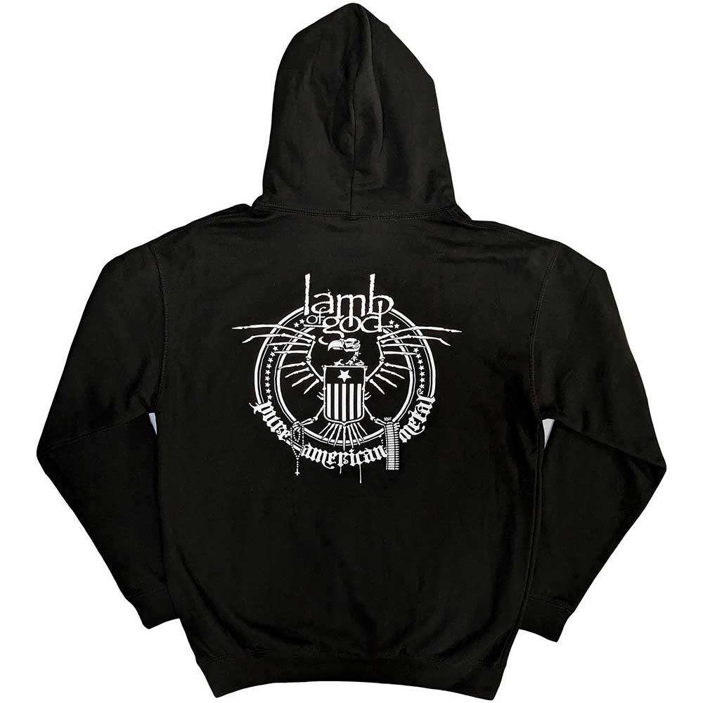 Lamb Of God Unisex Pullover Hoodie: Skeleton Eagle (Black) (Back Print)