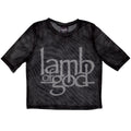 Lamb Of God Ladies Mesh Crop Top: Logo (Black)