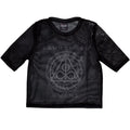 Lamb Of God Ladies Mesh Crop Top: Omens Clock (Black)
