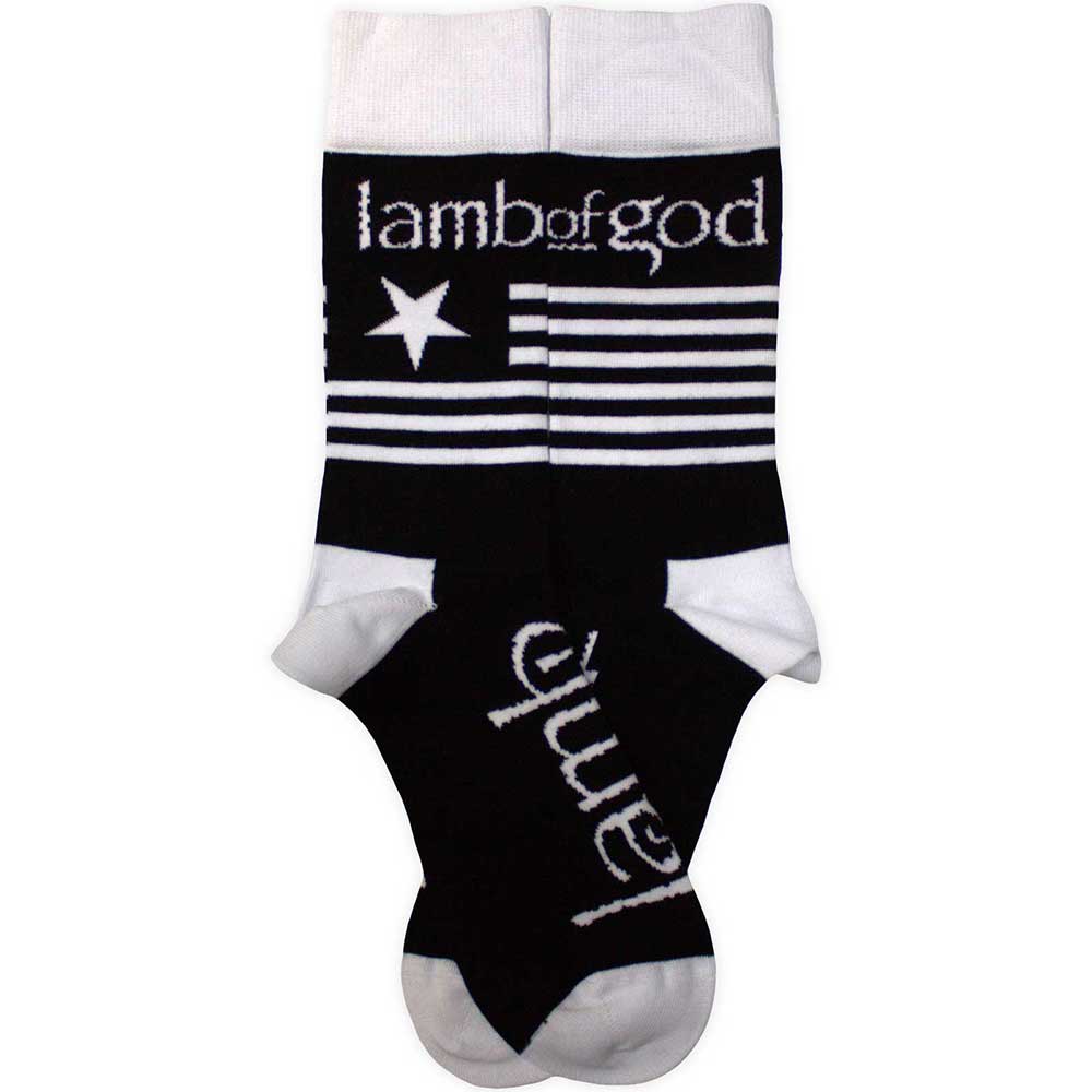 Lamb Of God Unisex Ankle Socks: Flag (Black) (UK Size 7 - 11)