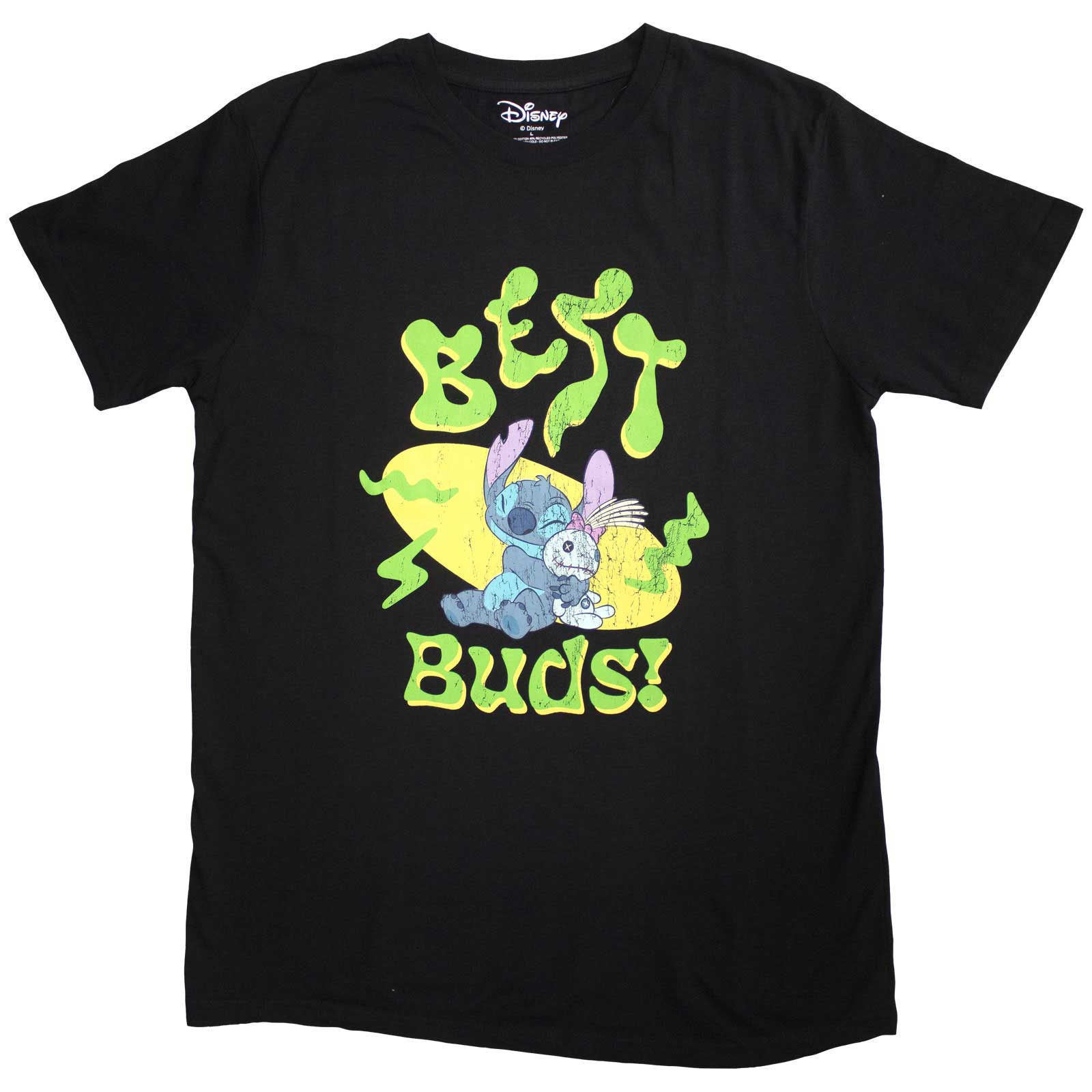 Disney Unisex T-Shirt: Lilo & Stitch Stitch Best Buds (Black)