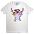 Disney Unisex T-Shirt: Lilo & Stitch Purple Stitch (White)