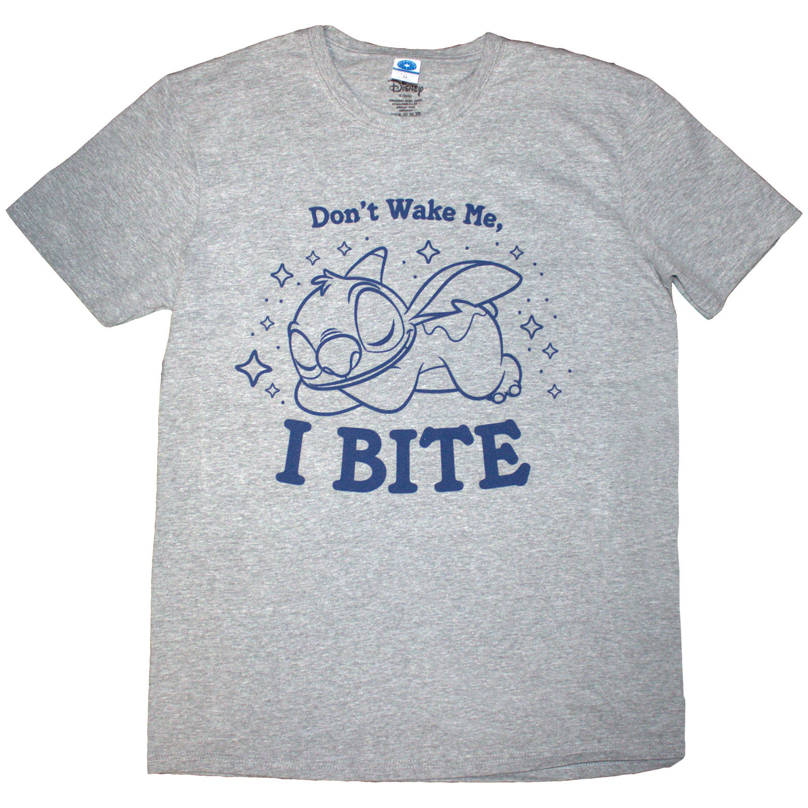 Disney Unisex T-Shirt: Lilo & Stitch Stitch - I Bite (Grey)