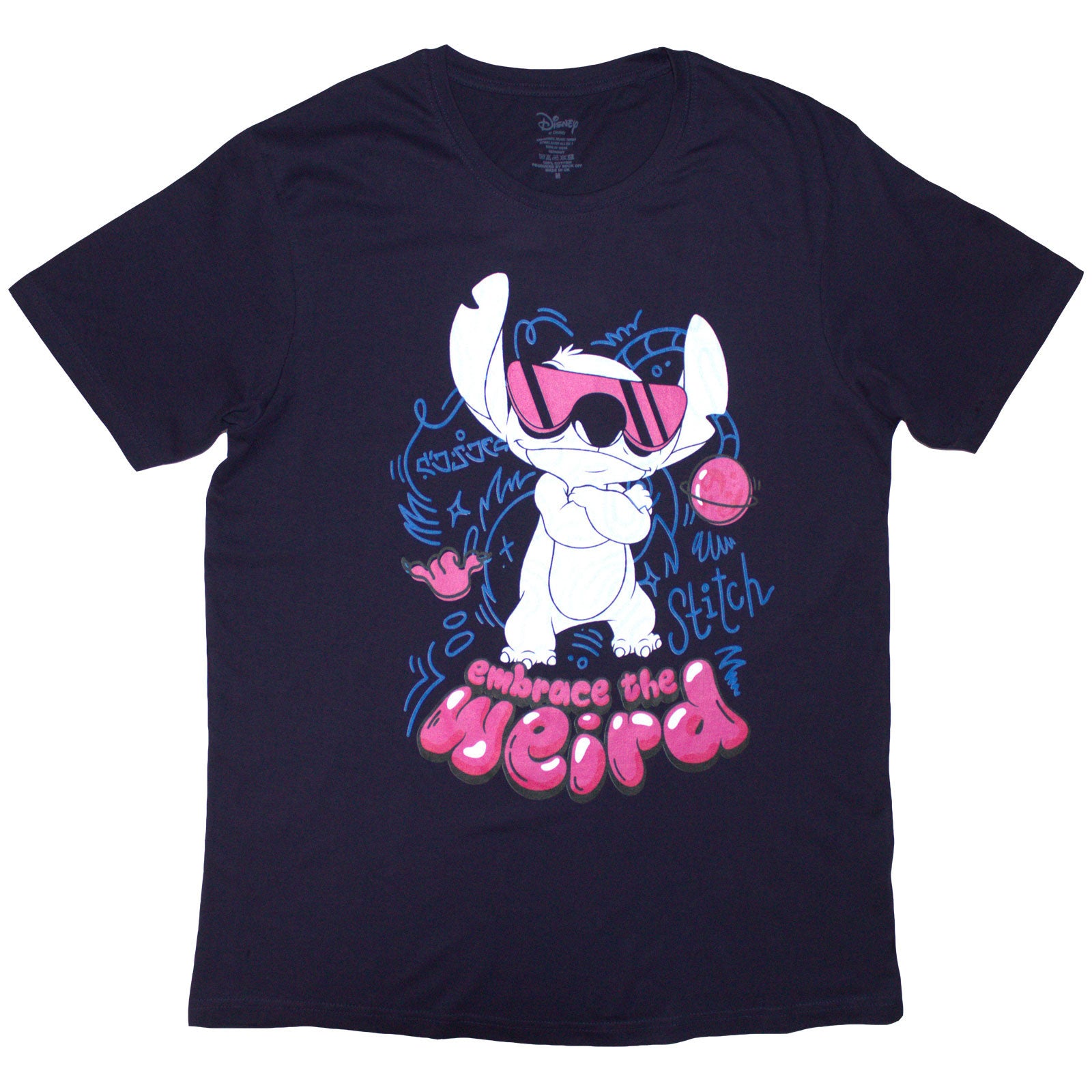 Disney Unisex T-Shirt: Lilo & Stitch Embrace The Weird (Navy Blue)