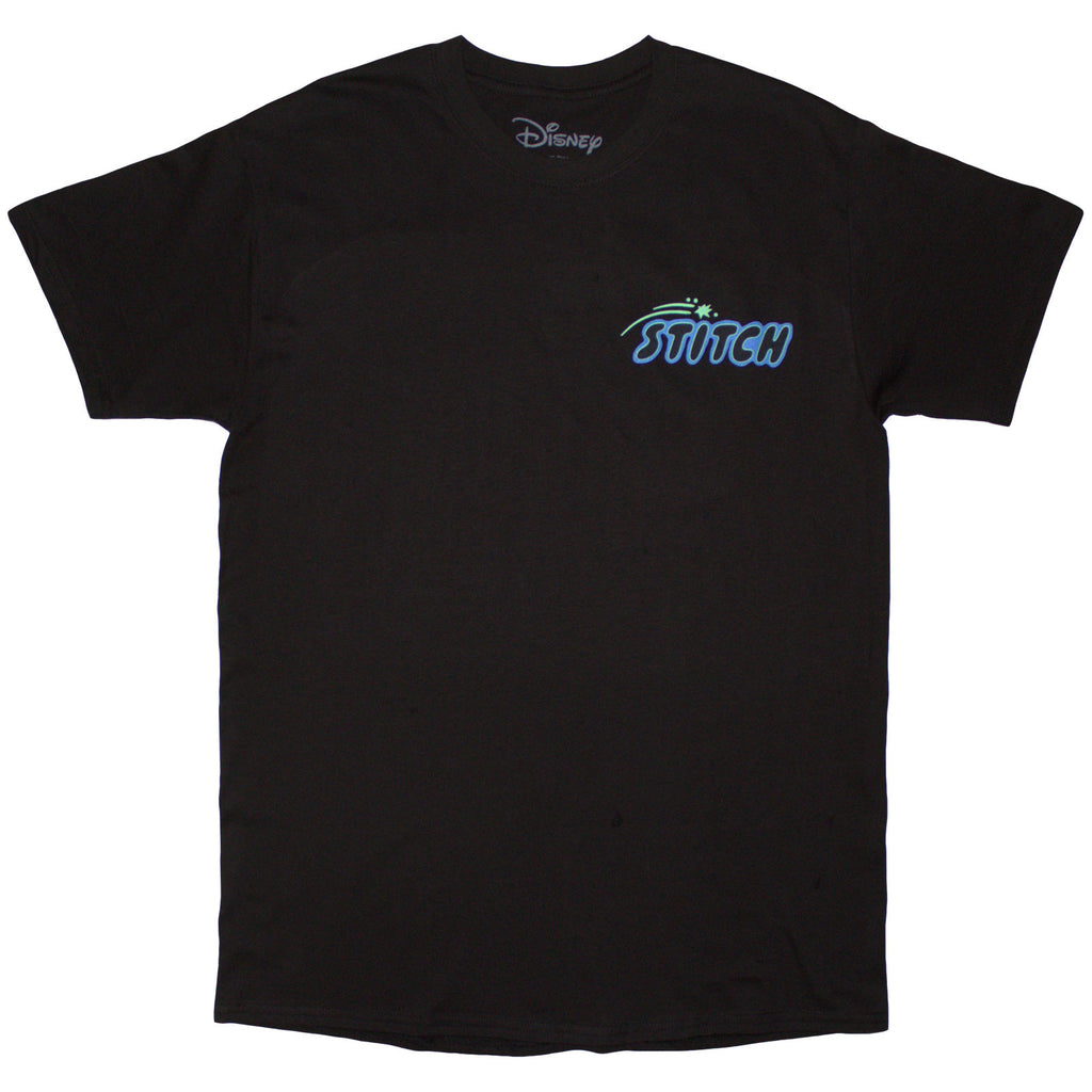 Disney Unisex T-Shirt: Stitch Handstand (Black) (Back Print)