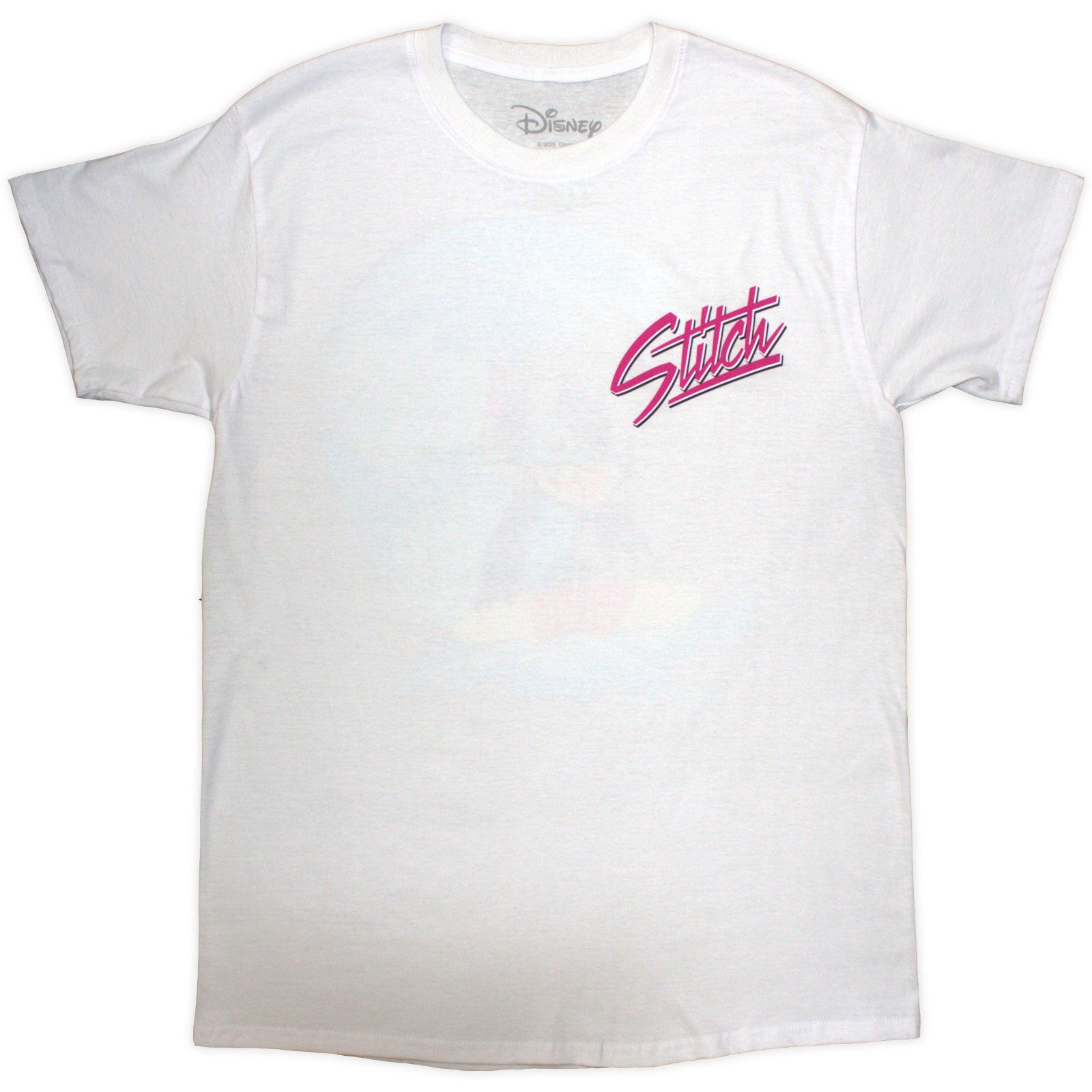 Disney Unisex T-Shirt: Stitch Surf (White) (Back Print)